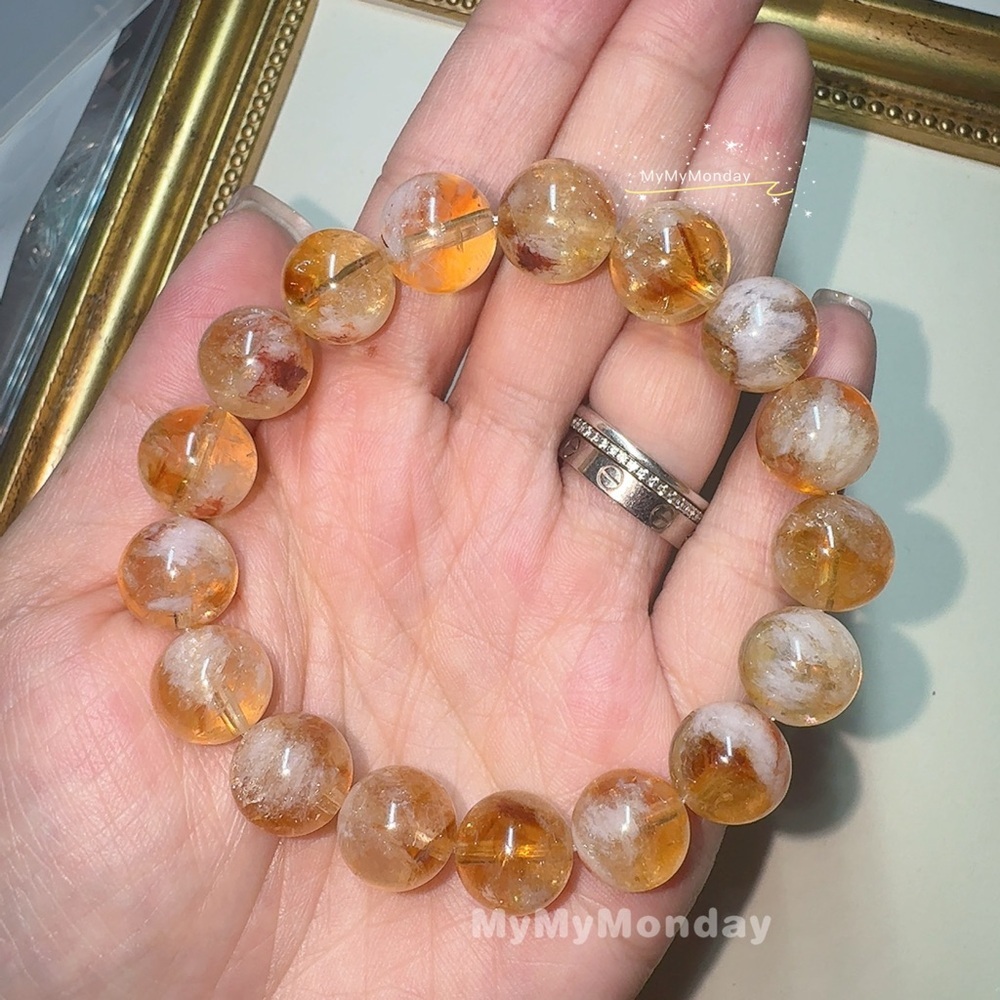 Citrine Pyramid Bracelet 12mm - Picture 2 of 3